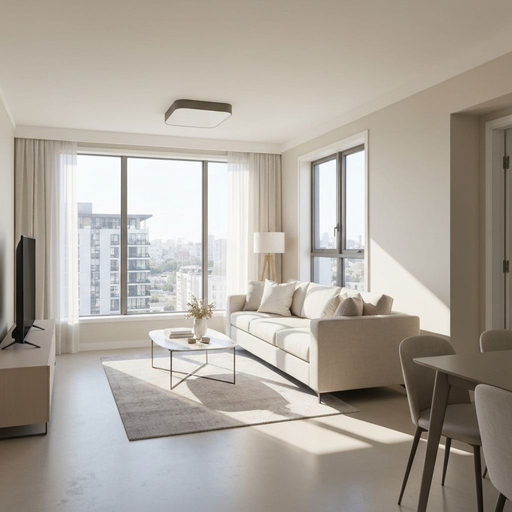 깨끗하게 청소된 거실